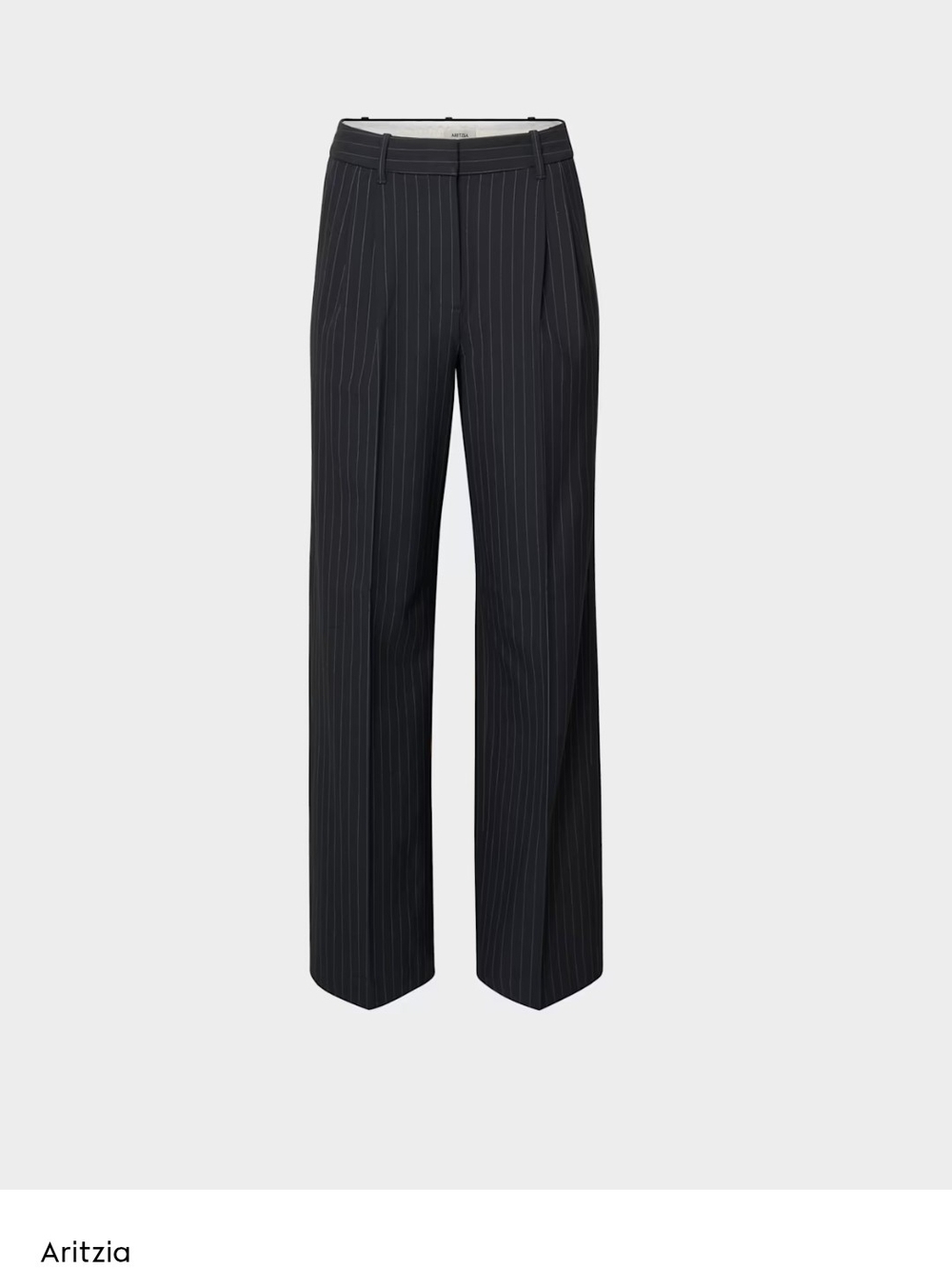 Aritzia ESSENTIAL Black Pinstripe Wide-Leg Dress Pants